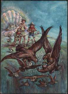 Onbekende Artiest | A Fairy Call - Originele gouache op board (26,6 x 19,1 cm.) - Originele illustratie - blz. 30 - (1950) | Catawiki