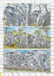 Millet | The Jungle Book’s Elephants - Millet - DIN A3 - Original Sketch Drawing | Catawiki