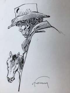 Hermann | Hermann - Dessin original - Comanche - Red Dust et son cheval | Catawiki