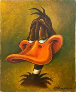 Joan Vizcarra | Daffy Duck - Acrylic Painting - Joan Vizcarra - Original Art - Canvas | Catawiki