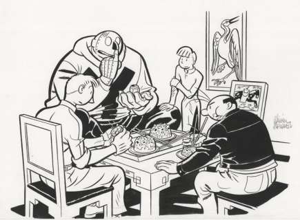 Schwartz, Olivier | Schwartz, Olivier - Dessin original - L’Inspecteur Bayard - Dans la gueule du dragon - (2004) | Catawiki