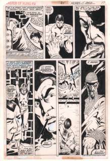 Mike Zeck - master of kung fu #64 p. 17 - young shang-chi and fu manchu - 1978 signed