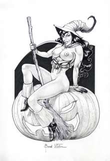 William Bondi | W. Bondi - Original artwork â€œLa stregaâ€ - Page volante - Exemplaire unique | Catawiki