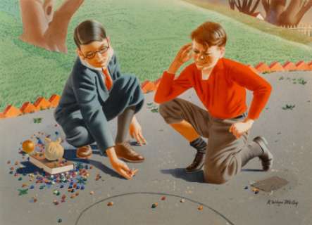  - Wilson McCoy (American, 1902-1961)
 Marble Game
 Gouache on board
 16.5 x 23 in. (sight)
 Signed lower right
 
 The IR...
