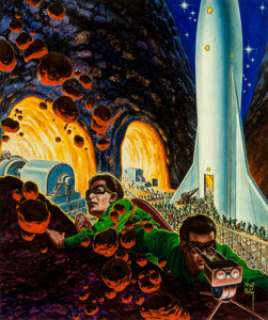 Virgil Finlay (American, 1914-1971)
 The Stars Are Ours book dust jacket, 1954
 Acrylic on board
 12.5 x 10.25 in. (sigh... | Heritage