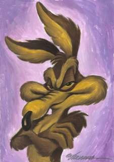 Joan Vizcarra | Wile E. Coyote [Looney Tunes] - Original painting by Joan Vizcarra - Size: 30 x 42 cm | Catawiki