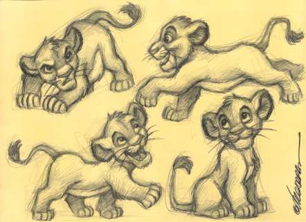 Joan Vizcarra | Simba Model Sheet [The Lion King] - Original Drawing - Joan Vizcarra - 45 x 32 cm - Pencil Artwork | Catawiki
