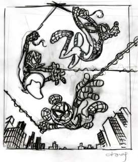 Tony Fernandez, Disney Artist | Mickey, Donald & Goofy inspired by Spiderman - Original Preliminary Sketch - Tony Fernandez Signed - Size: 42 x 30 cm | Catawiki
