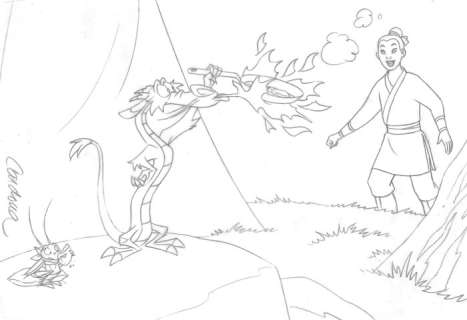 Jm Cardona, Disney Artist | Disney Studios - Mulan, Mushu & Crick-Kee [Mulan] - Original Production Drawing - 30 x 21 cm - Cardona Signed - (1990) | Catawiki