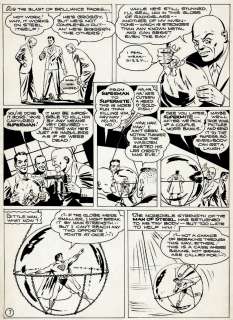 Joe Shuster Studio - Golden Age 1944 Superman P 7 (Early Golden Age Superman Vs Lex Luthor!) Large Art