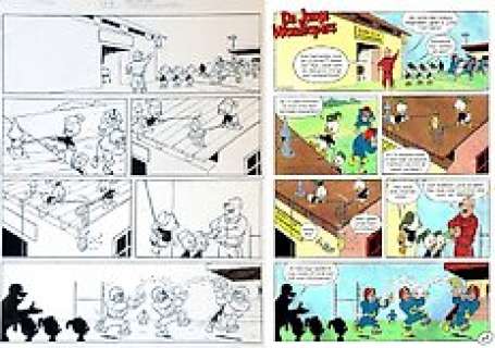 Evert Geradts, Ed Van Schuijlenburg, Freddy Milton | Originale Pagina - H 94221 - De jonge woudlopers - ’Wespen’ - (1995) | Catawiki