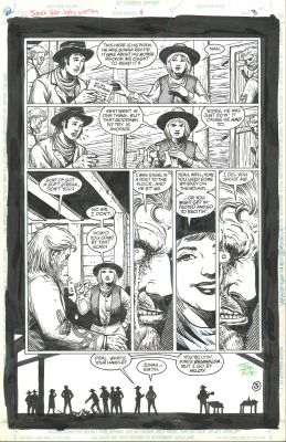 Jonah Hex Riders Of The Worm And Such #3 Page 3 Original Art Signed Tim Truman w/ Sketches One Of A Kind! | East Bay Comics