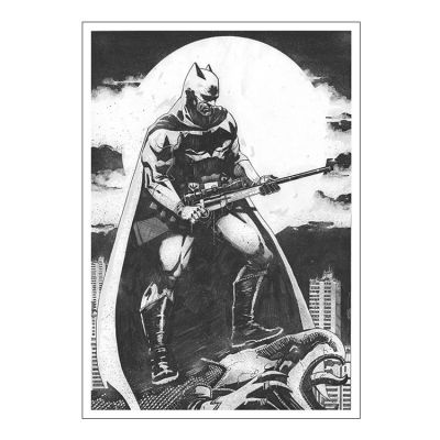 Sedat Oezgen Original Art - 16.5 x 22.5 - Batman with rifle | imCollectible Art