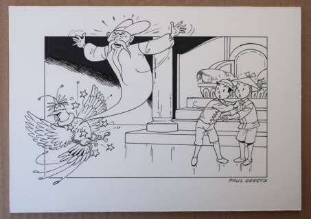 Paul Geerts | Suske en Wiske - Originele tekening - "De klinkende klokken" - Page volante | Catawiki