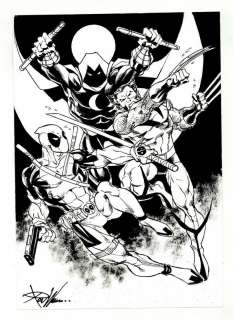 Moon Knight, Wolverine, and Deadpool Sketch by Ron Williams | mycomicshop.com