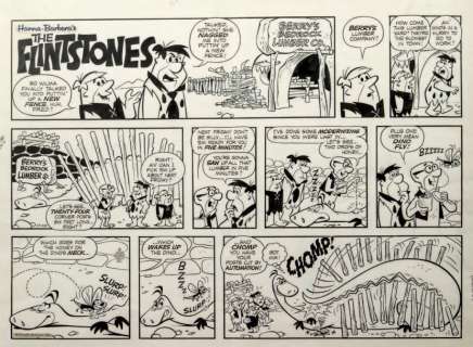 Hanna Barbera’s (Studios) | Hanna Barbera’s Â«The FlintstonesÂ» Planche originale Ã  l’encre de Chine | Tessier Sarrou