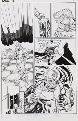 Klaus Janson | Dark Knight Master Race: The Atom - Page 5, DC Comics Penciler: Frank Miller - Inker: Klaus Janson, 2016 | Philippe Labaune Gallery