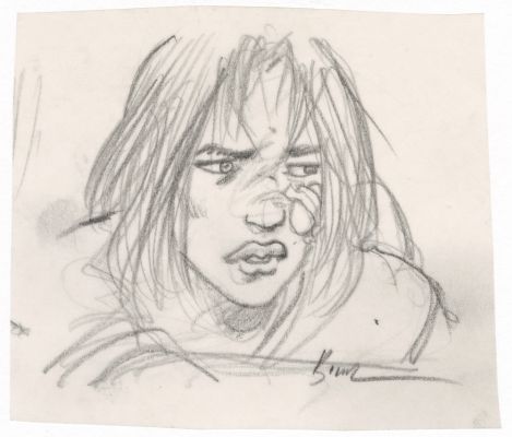 Enki Bilal | GRAPHITE IN PROGRESS 3 – Dessin original 92 | Galerie Barbier