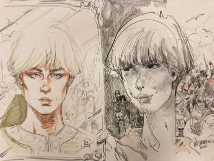 Grzegorz Rosinski & Paul Teng | Grzegorz Rosinski & Paul Teng - Dessin original - "Quatre Mains" - Complainte des Landes perdues / De Klaagzang van de verloren gewesten - Page volante - (2022) | Catawiki