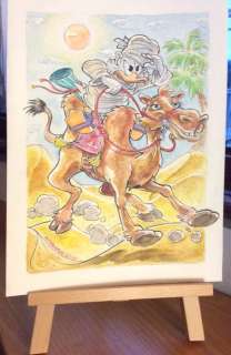 Alessandro Gottardo | Uncle Scrooge - â€œScrooge d’Arabiaâ€ - Signed original watercolour painting by Alessandro Gottardo - 31 x 23 cm - Page volante - (2022) | Catawiki