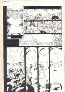 Ron Lim, Scott Koblish - avengers next #5 p. 14 - thena (female thor) and juggernaut - 2007 signed