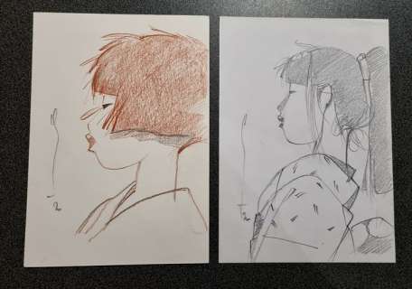 Michetz | Michetz, Marc - 2x Dessin original - Geisha - (2020) | Catawiki