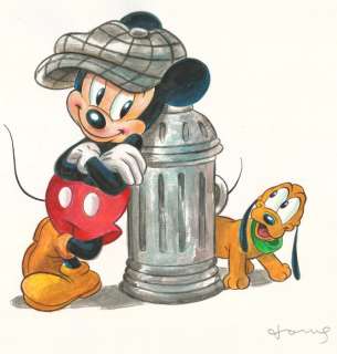 Tony Fernandez, Disney Artist | Vintage Mickey & Pluto - The Best Pet In The World - Original Painting - Tony Fernandez Signed - Acrylic Art - Original Artwork | Catawiki