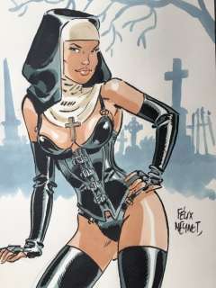 Meynet, Félix | Meynet, Félix - Meynet, Félix - Dessin original couleur - Gothique - Page volante - Exemplaire unique | Catawiki