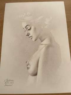 Juliana Ovsyanka | Ovsyanka, Juliana - Originele tekening (signed) - Toughtfulness - Formaat: 21 x 29 cm | Catawiki