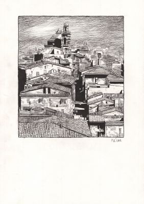 Frédéric Pajak | Sans titre, 38 - Encre de Chine, plume et pinceau sur papier | Huberty Breyne Gallery