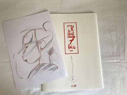 Michetz - 16/77 Ex | Michetz - Portfolio Il était 7 fois #24 + dessin original - Broché - EO | Catawiki