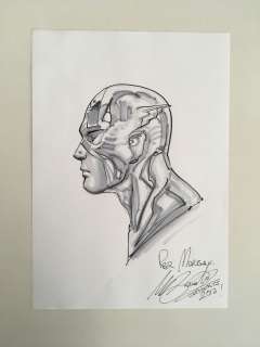 Marco Santucci - Captain America - Captain America Disegno Originale di Marco Santucci (Marvel)