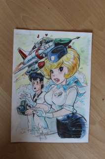 Mangeat, Renaud | Mangeat, Renaud - Dessin original en couleur - Natacha d’après Walthéry - Page volante | Catawiki