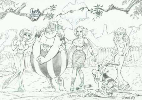 Bernat, Serrat | Bernat, Serrat - Original drawing - Tribute to Uderzo & Walthéry | Catawiki