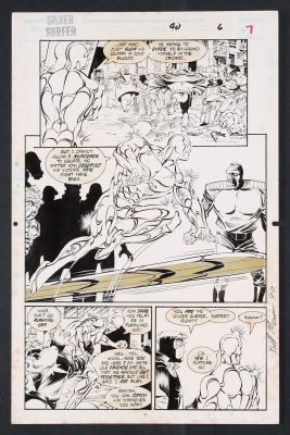 Tom Christopher, Bill Marimon | Original Art from Silver Surfer #90 (1994) Page 7 Pencils by Bill Marimon, Inks by Tom Christopher | mycomicshop.com (Buy It Now)
