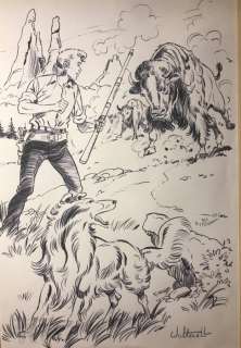 Walterell (Walter Laureysens) | Bessy - Opdrachttekening - Andy en Bessy geconfronteerd met een kudde op hol geslagen bizons | Catawiki