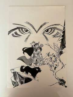 Keramidas, Nicolas | Keramidas, Nicolas - Dessin original - Couverture - Luuna T2 - Le Crépuscule du lynx - (2003) | Catawiki