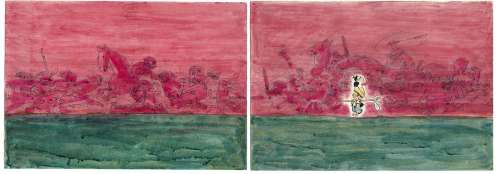 Shinji Nagashima Hand-Drawn Color Manuscript "Traveler-kun" 2 leaves