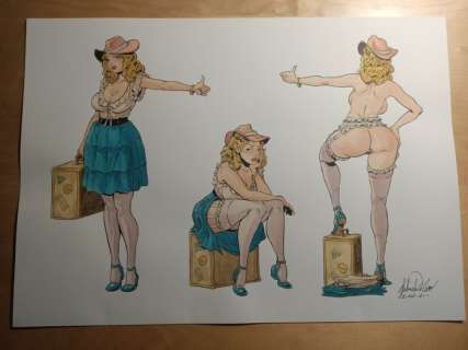 Gabriele Di Caro | Gabriele Di Caro - illustrazione originale "Auto-stop" - (2022) | Catawiki