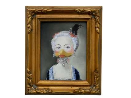 Ommo Wille | Duckomenta - Königin Elisabeth Christine, die Gattin des Alten Fritz - Oil on Wood by Ommo Wille - framed - (2023) | Catawiki