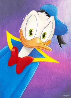 Jordi Juan | Donald Duck Close-Up - Original Painting - Jordi Juan Pujol - Signed Front and Back - Watercolor Art - Original Artwork | Catawiki