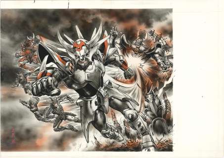 Masami Watanabe Hand-Drawn Color Illustration "Ronin Warriors (Yoroiden Samurai Trooper)" | Mandarake (Big Web)