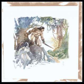 Virginie Augustin - Illustration originale ex-libris pour la librairie Super héros. - Chimères de fer dans la clarté lunaire - Conan le Cimmérien