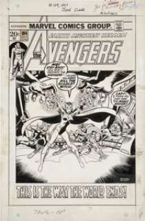 Rich Buckler and Joe Sinnott The Avengers #104 Cover Original Art (Marvel, 1972). Only the Scarlet Witch is -
