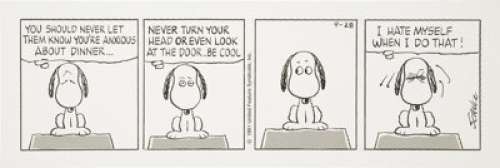 Charles Schulz Peanuts Daily Comic Strip Original Art dated 9-28-91 (United Feature Syndicate, 1991). Snoopy - | Heritage