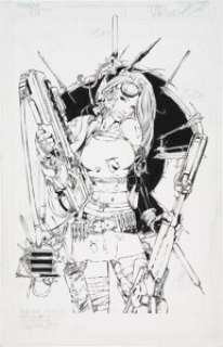 Joe Benitez and Victor Llamas Aphrodite IX #1 Cover Original Art (Image, 2000). Perfect cyborg assassin -