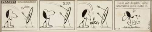Charles Schulz Peanuts Snoopy Daily Comic Strip Original Art dated 6-18-57 (United Feature Syndicate, - | Heritage