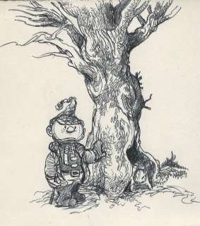 Dulieu, Jean | Dulieu, Jean - Originele tekeing - Paulus de Boskabouter bij een prachtige boom - (1974) | Catawiki