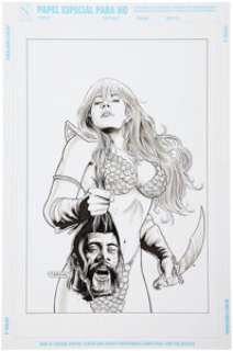 Fabiano Neves Red Sonja #33 Cover Original Art (Dynamite Entertainment, 2008). The scintillating Sonja cuts to -