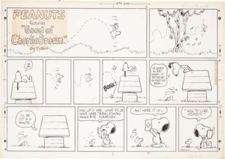 Charles Schulz Peanuts Early Woodstock Sunday Comic Strip Original Art dated 6-7-70 (United Features Syndicate, - | Heritage